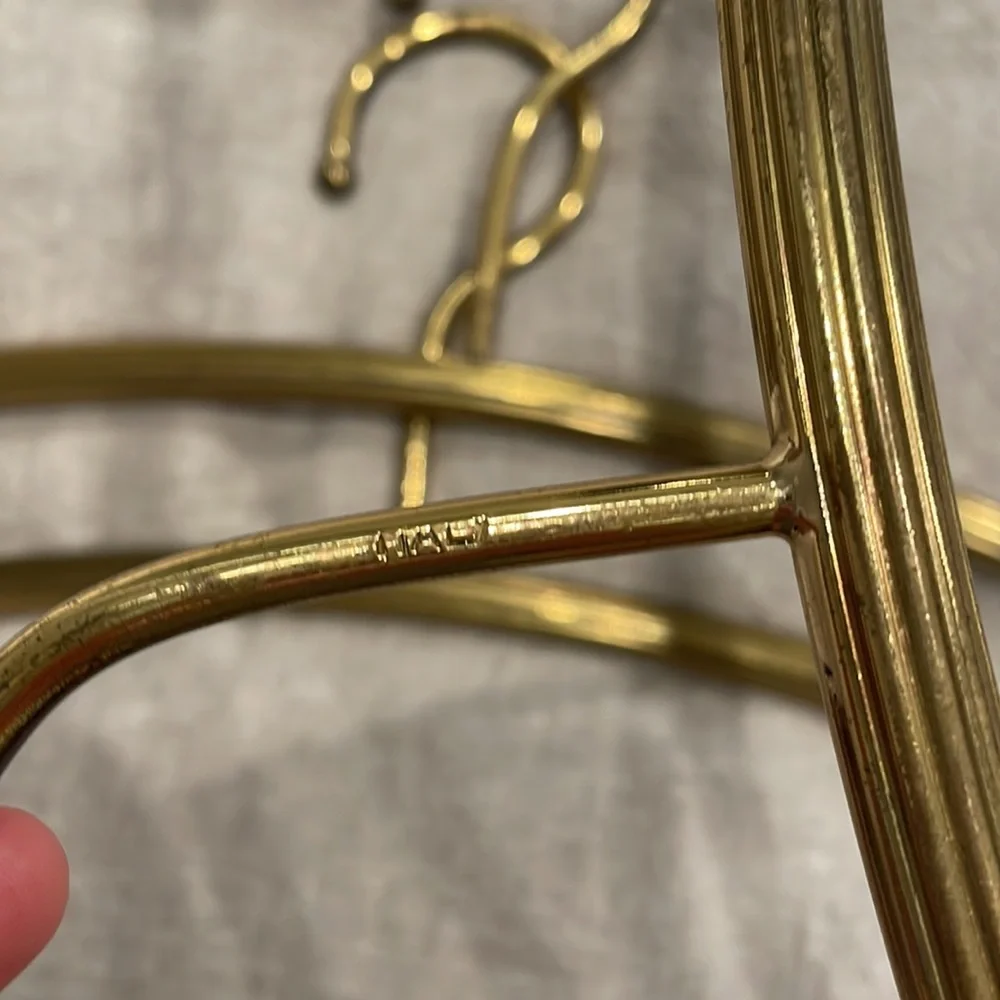 Vintage Brass ITALIAN Clothing Coat Hangers MCM Classic Heavy
